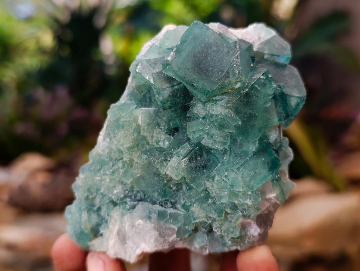 Natural Green Cubic Fluorite Specimens x 6 From Mandrosonoro, Madagascar - Toprock Gemstones and Minerals 