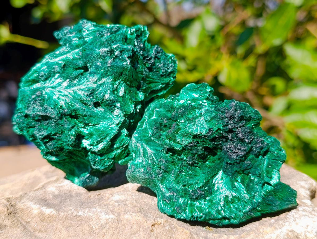 Natural Silky Malachite Specimens x 6 From Kasompe, Congo - Toprock Gemstones and Minerals 