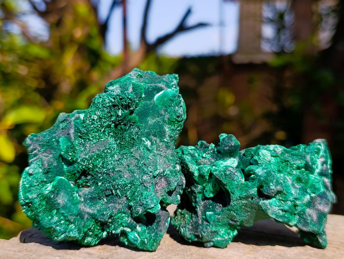 Natural Silky Malachite Specimens x 6 From Kasompe, Congo - Toprock Gemstones and Minerals 
