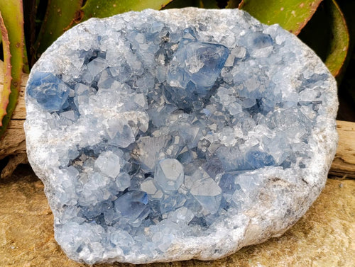 Natural XL Blue Celestite Geode Specimen x 1 From Sakoany, Madagascar - Toprock Gemstones and Minerals 