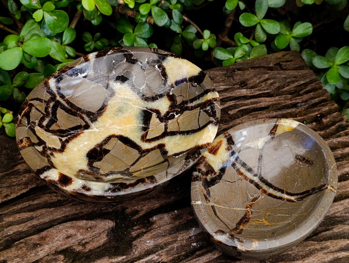 Polished Septerye Bowls x 2 From Mahajanga, Madagascar - Toprock Gemstones and Minerals 