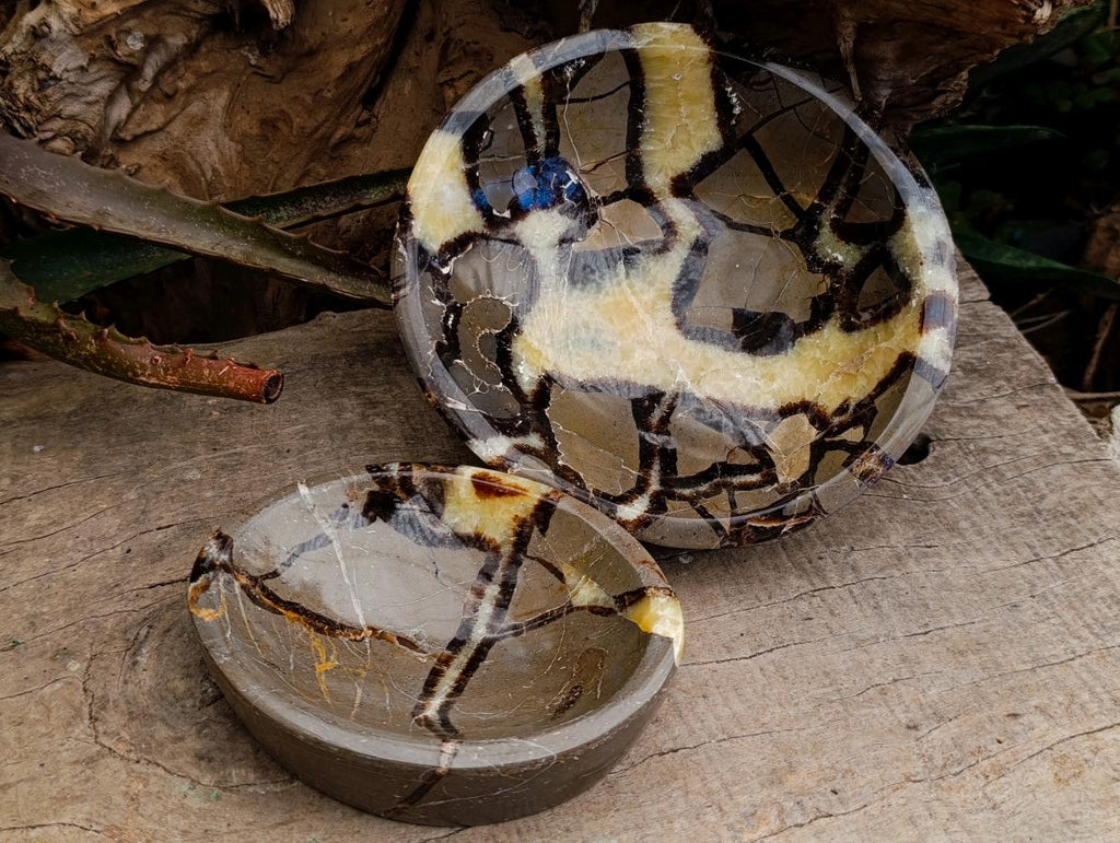 Polished Septerye Bowls x 2 From Mahajanga, Madagascar - Toprock Gemstones and Minerals 