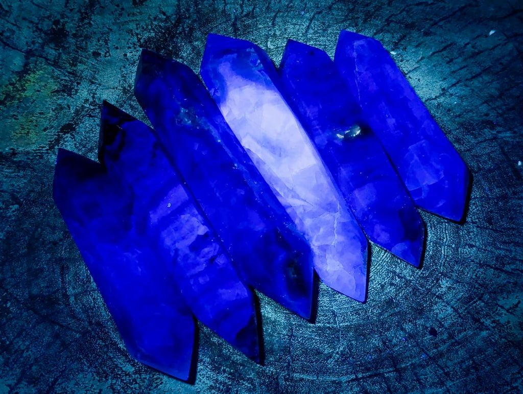 Polished Double Terminated Watermelon Fluorite Crystals x 6 From Uis, Namibia - Toprock Gemstones and Minerals 