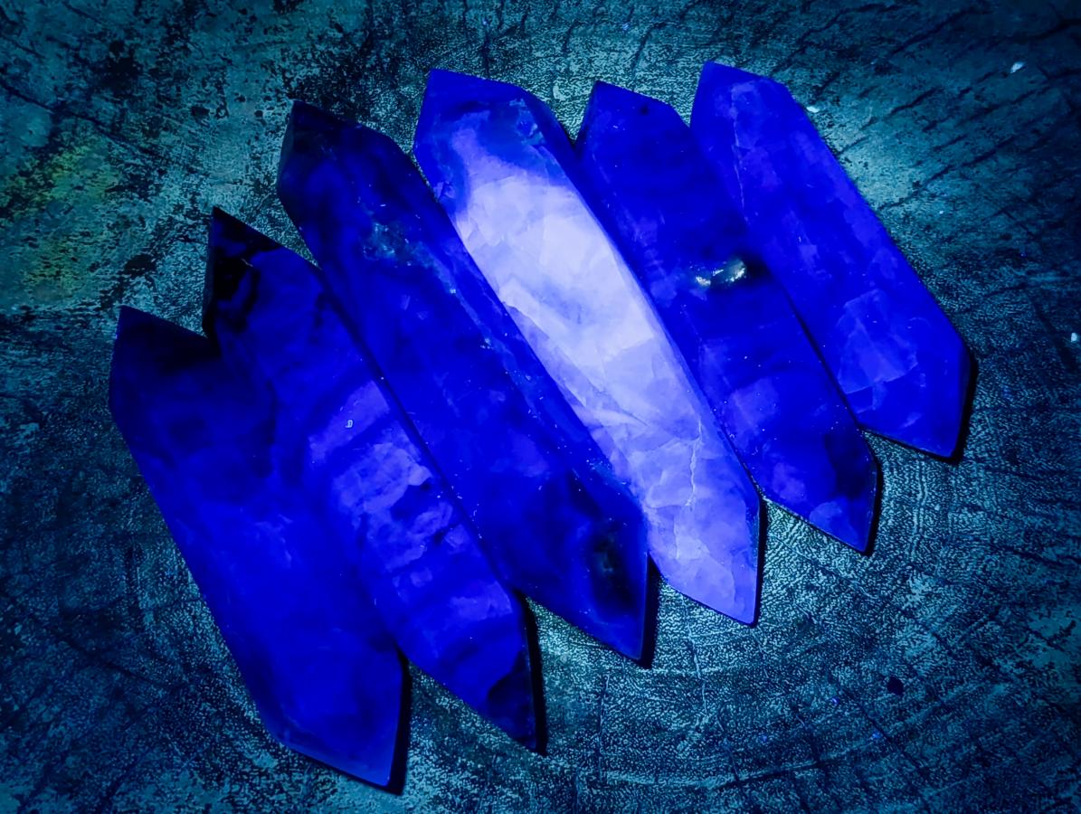 Polished Double Terminated Watermelon Fluorite Crystals x 6 From Uis, Namibia - Toprock Gemstones and Minerals 