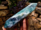 Polished Double Terminated Watermelon Fluorite Crystals x 6 From Uis, Namibia - Toprock Gemstones and Minerals 