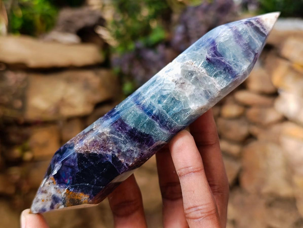 Polished Double Terminated Watermelon Fluorite Crystals x 6 From Uis, Namibia - Toprock Gemstones and Minerals 