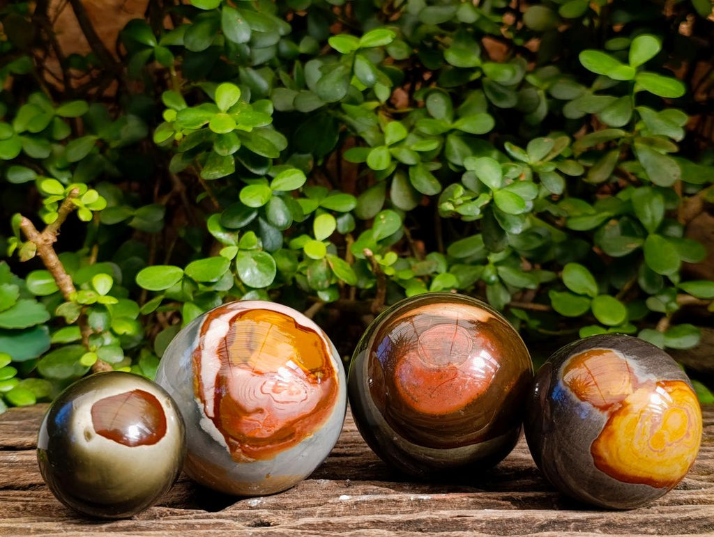Polished Polychrome Jasper Spheres x 4 From NW Coast, Madagascar