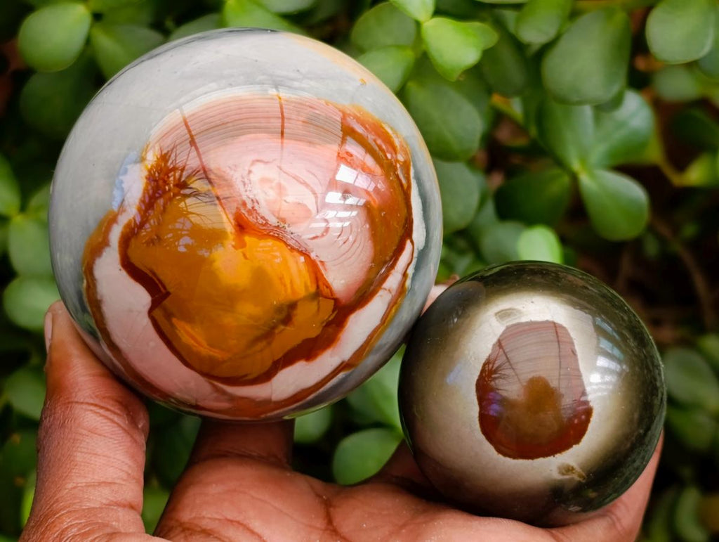Polished Polychrome Jasper Spheres x 4 From NW Coast, Madagascar