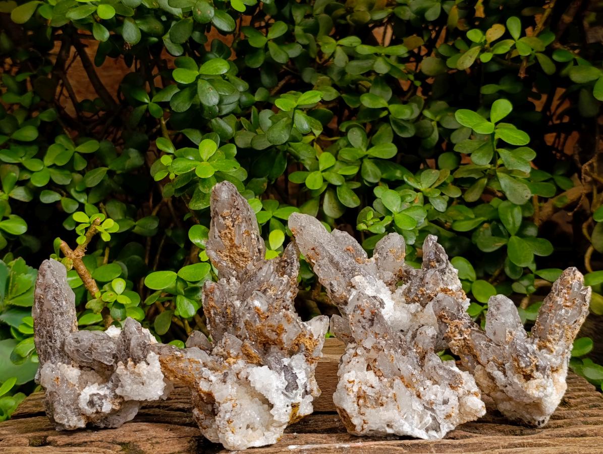 Natural Drusy Quartz Coated Calcite Cluster Specimens x 6 From Albert's Mountain, Lesotho - Toprock Gemstones and Minerals 