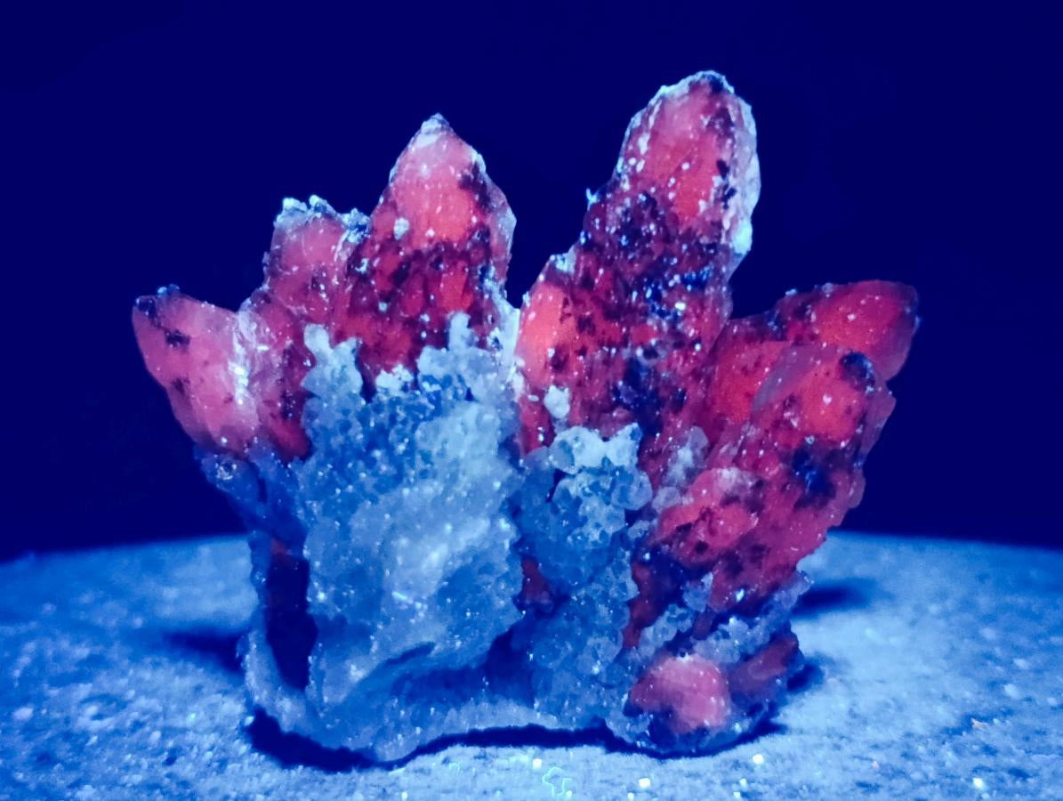 Natural Drusy Quartz Coated Calcite Cluster Specimens x 6 From Albert's Mountain, Lesotho - Toprock Gemstones and Minerals 