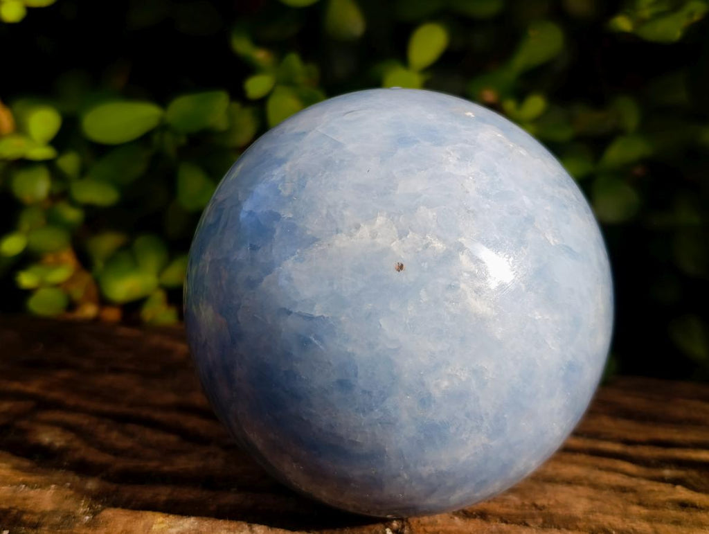 Polished Blue Calcite Spheres x 2 From Madagascar - Toprock Gemstones and Minerals 
