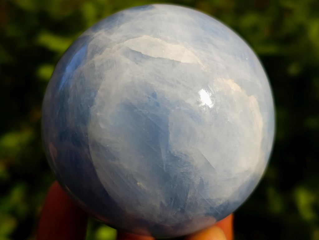 Polished Blue Calcite Spheres x 2 From Madagascar - Toprock Gemstones and Minerals 