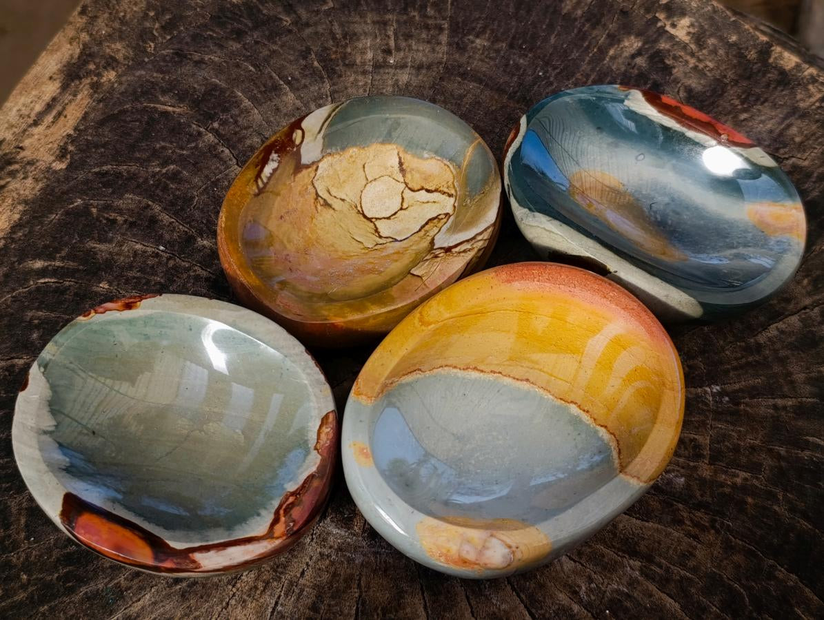 Polished Polychrome Jasper Bowls x 4 From NW Coast, Madagascar - Toprock Gemstones and Minerals 