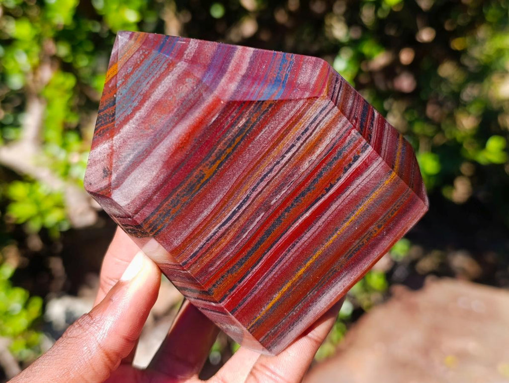 Polished Banded Tiger Iron Display Crystals x 2 From South Africa - Toprock Gemstones and Minerals 