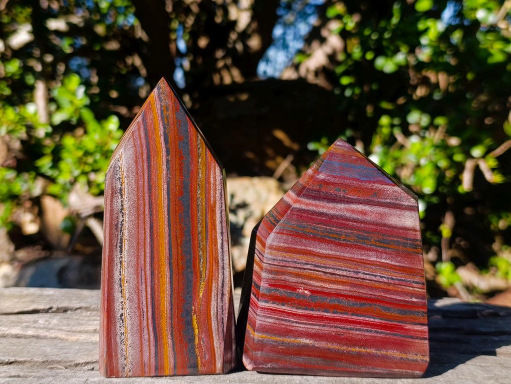 Polished Banded Tiger Iron Display Crystals x 2 From South Africa - Toprock Gemstones and Minerals 