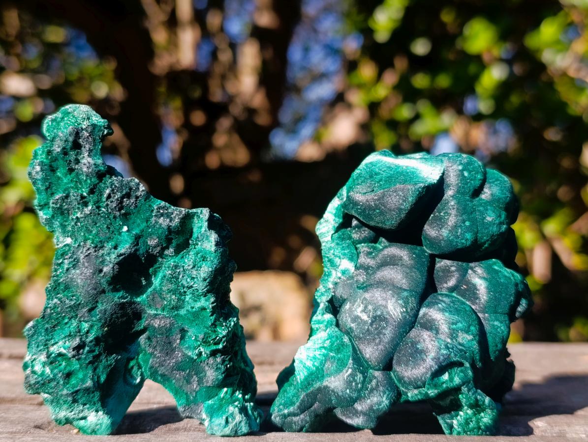 Natural Silky Malachite Specimens x 6 From Kasompe, Congo - Toprock Gemstones and Minerals 