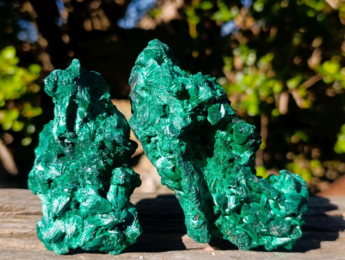 Natural Silky Malachite Specimens x 6 From Kasompe, Congo - Toprock Gemstones and Minerals 