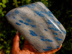 Polished Large Blue Spotted Spinel in Quartz Standing Display Leaf Sculptured Piece x 1 From Madagascar - Toprock Gemstones and Minerals 
