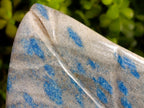 Polished Large Blue Spotted Spinel in Quartz Standing Display Leaf Sculptured Piece x 1 From Madagascar - Toprock Gemstones and Minerals 