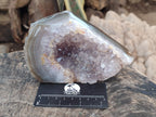 Polished One Side Banded Agates with Crystalline Geodes x 4 From Maintirano, Madagascar - Toprock Gemstones and Minerals 