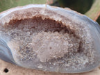 Polished One Side Banded Agates with Crystalline Geodes x 4 From Maintirano, Madagascar - Toprock Gemstones and Minerals 