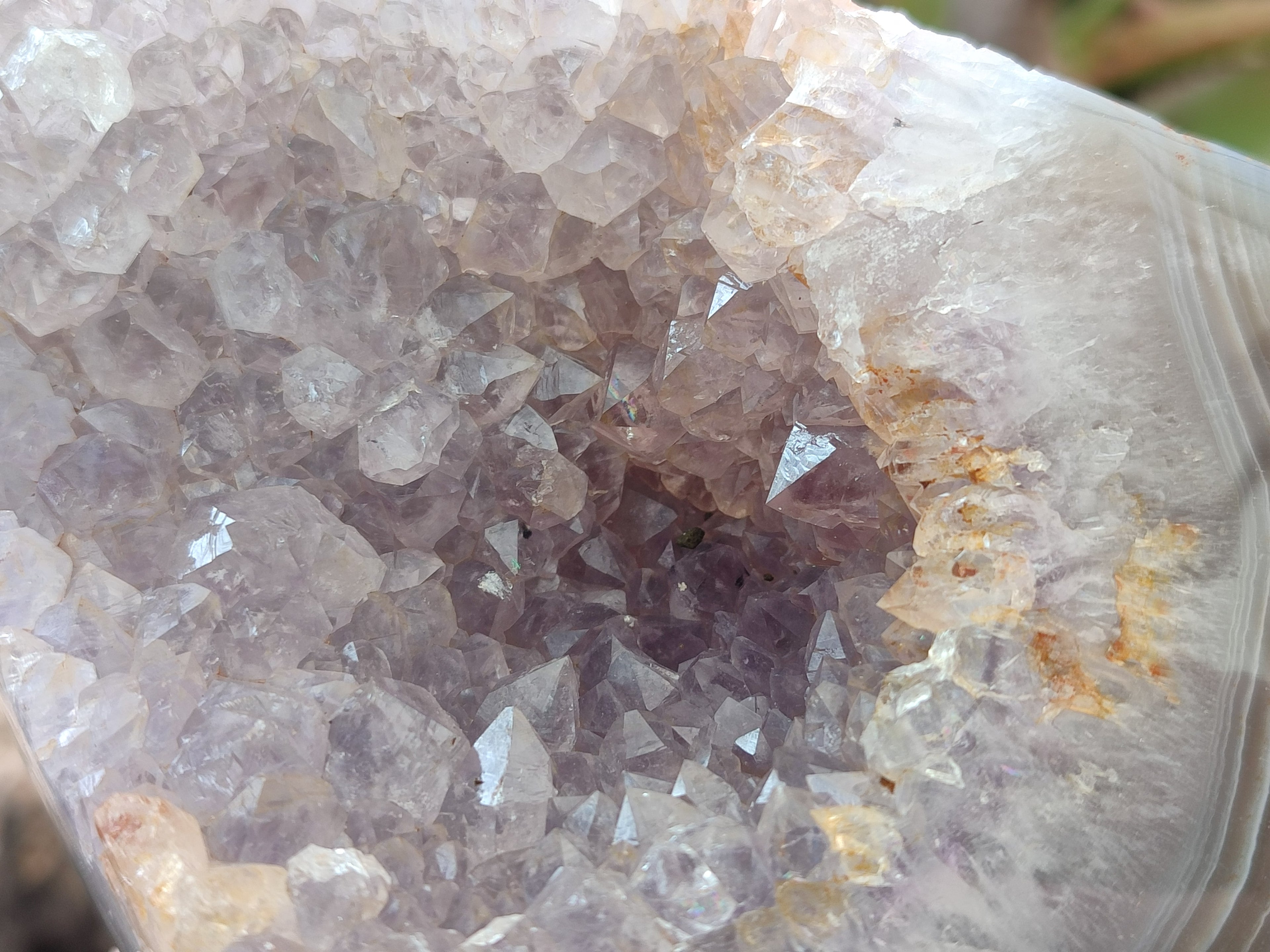 Polished One Side Banded Agates with Crystalline Geodes x 4 From Maintirano, Madagascar - Toprock Gemstones and Minerals 