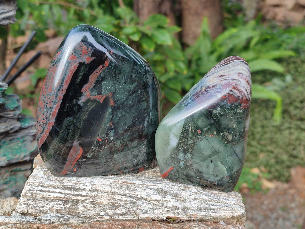 Polished Bloodstone Standing Display Pieces x 3 From Swaziland - Toprock Gemstones and Minerals 