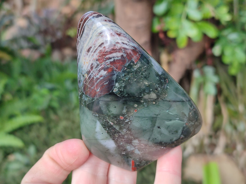 Polished Bloodstone Standing Display Pieces x 3 From Swaziland - Toprock Gemstones and Minerals 