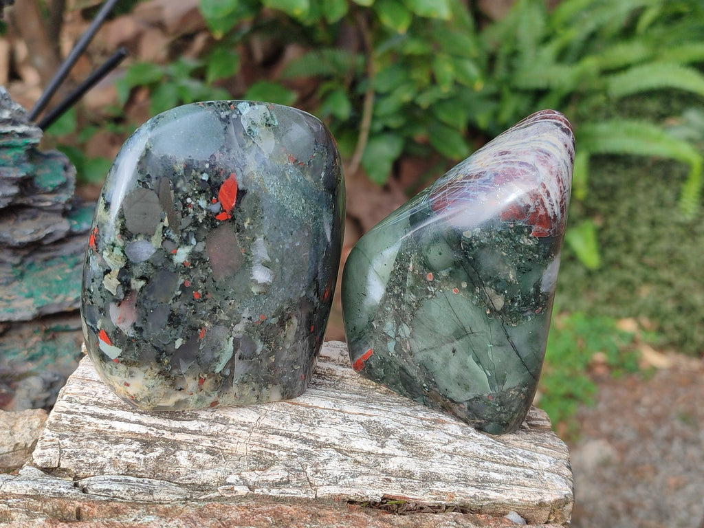 Polished Bloodstone Standing Display Pieces x 3 From Swaziland - Toprock Gemstones and Minerals 