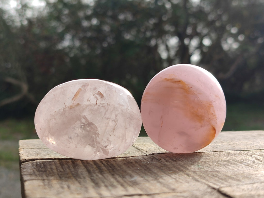 Polished Gemmy Rose Quartz Palm Stones x 24 From Madagascar - Toprock Gemstones and Minerals 
