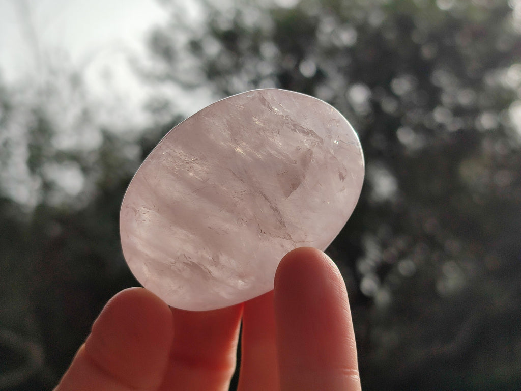 Polished Gemmy Rose Quartz Palm Stones x 24 From Madagascar - Toprock Gemstones and Minerals 