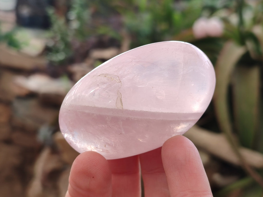 Polished Gemmy Rose Quartz Palm Stones x 24 From Madagascar - Toprock Gemstones and Minerals 