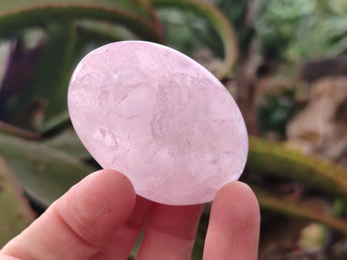 Polished Gemmy Rose Quartz Palm Stones x 24 From Madagascar - Toprock Gemstones and Minerals 
