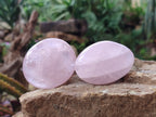 Polished Gemmy Rose Quartz Palm Stones x 24 From Madagascar - Toprock Gemstones and Minerals 