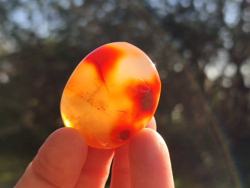 Polished Carnelian Agate Gemstone Galets x 35 From Madagascar - Toprock Gemstones and Minerals 