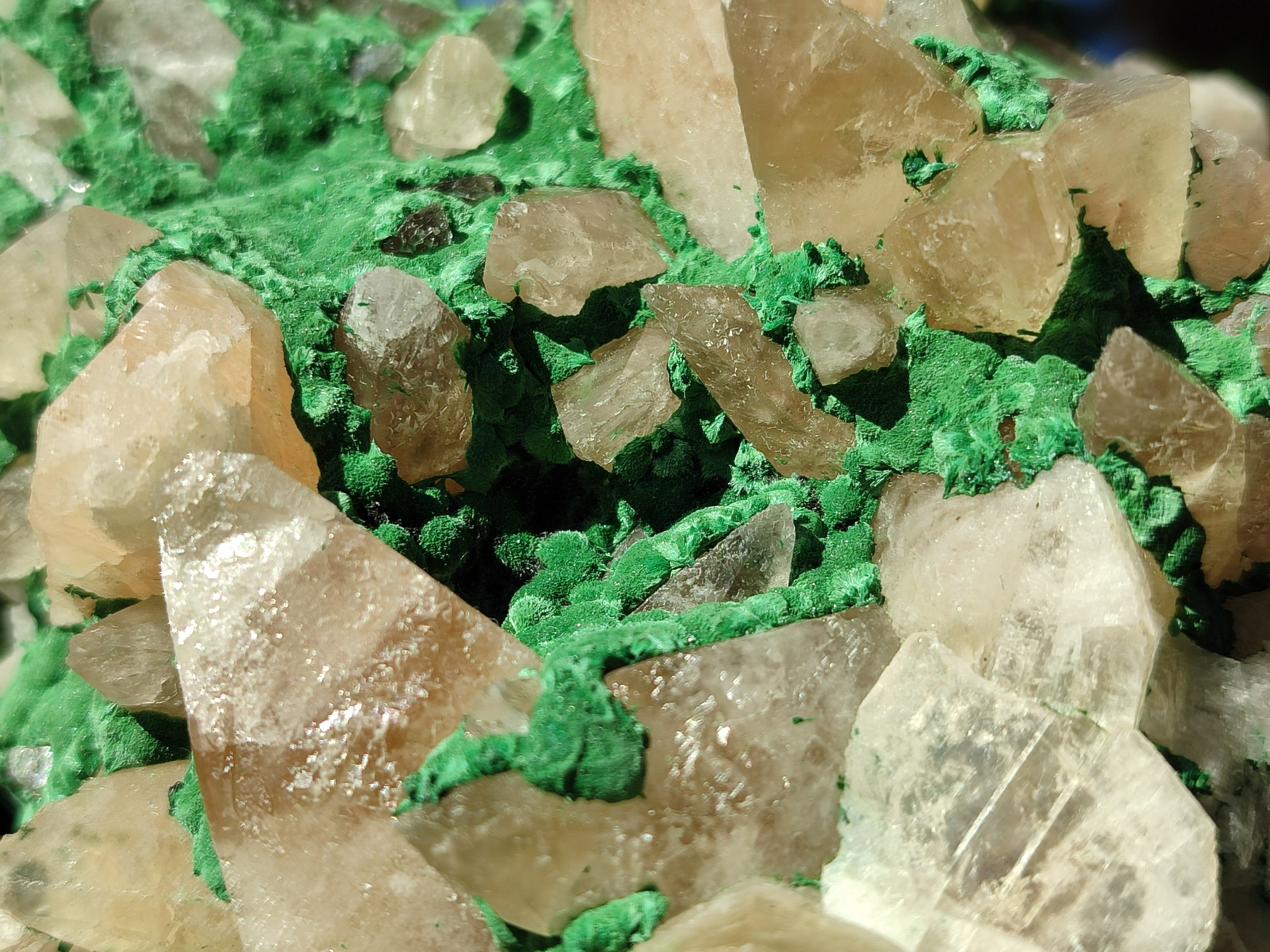 Natural Calcite Specimen with Kolwezite and Dogtooth Crystals on Pink Dolomite x 1 From Mashamba West Mine, Congo - Toprock Gemstones and Minerals 