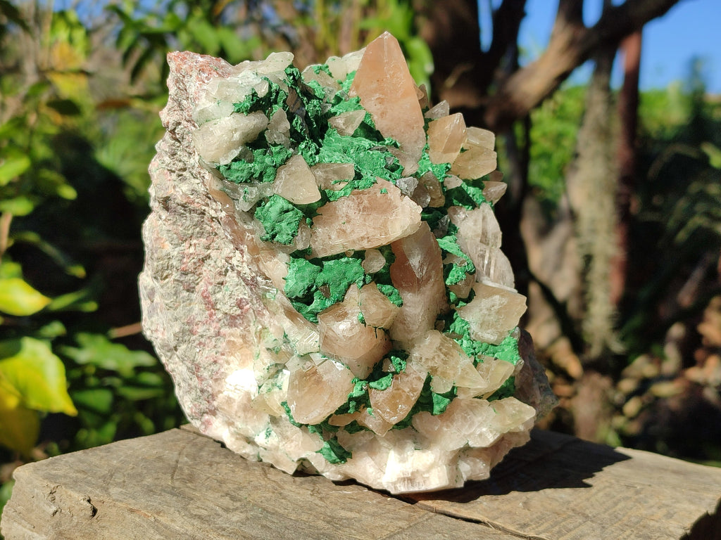 Natural Calcite Specimen with Kolwezite and Dogtooth Crystals on Pink Dolomite x 1 From Mashamba West Mine, Congo - Toprock Gemstones and Minerals 