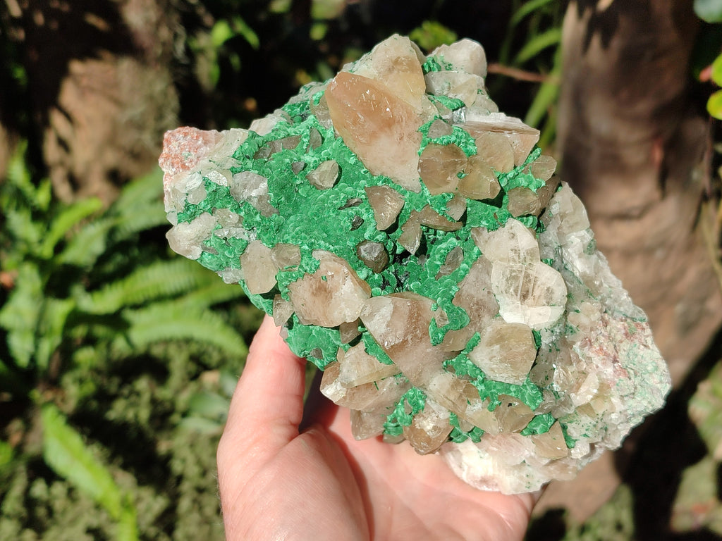 Natural Calcite Specimen with Kolwezite and Dogtooth Crystals on Pink Dolomite x 1 From Mashamba West Mine, Congo - Toprock Gemstones and Minerals 