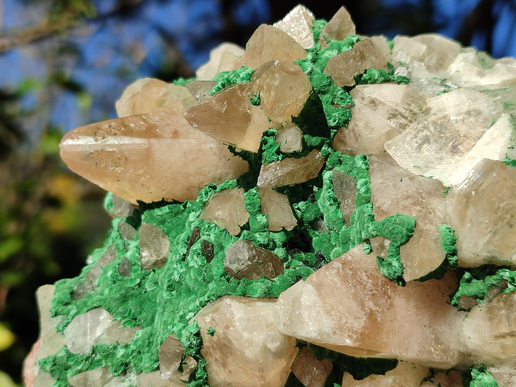 Natural Calcite Specimen with Kolwezite and Dogtooth Crystals on Pink Dolomite x 1 From Mashamba West Mine, Congo - Toprock Gemstones and Minerals 