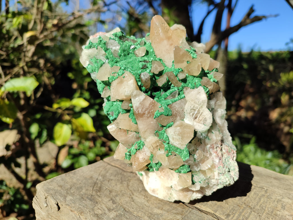 Natural Calcite Specimen with Kolwezite and Dogtooth Crystals on Pink Dolomite x 1 From Mashamba West Mine, Congo - Toprock Gemstones and Minerals 