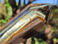Polished Double Terminated Golden Tigers Eye Crystals x 4 From Prieska, South Africa - Toprock Gemstones and Minerals 