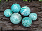 Polished Amazonite Spheres x 6 From Madagascar - Toprock Gemstones and Minerals 