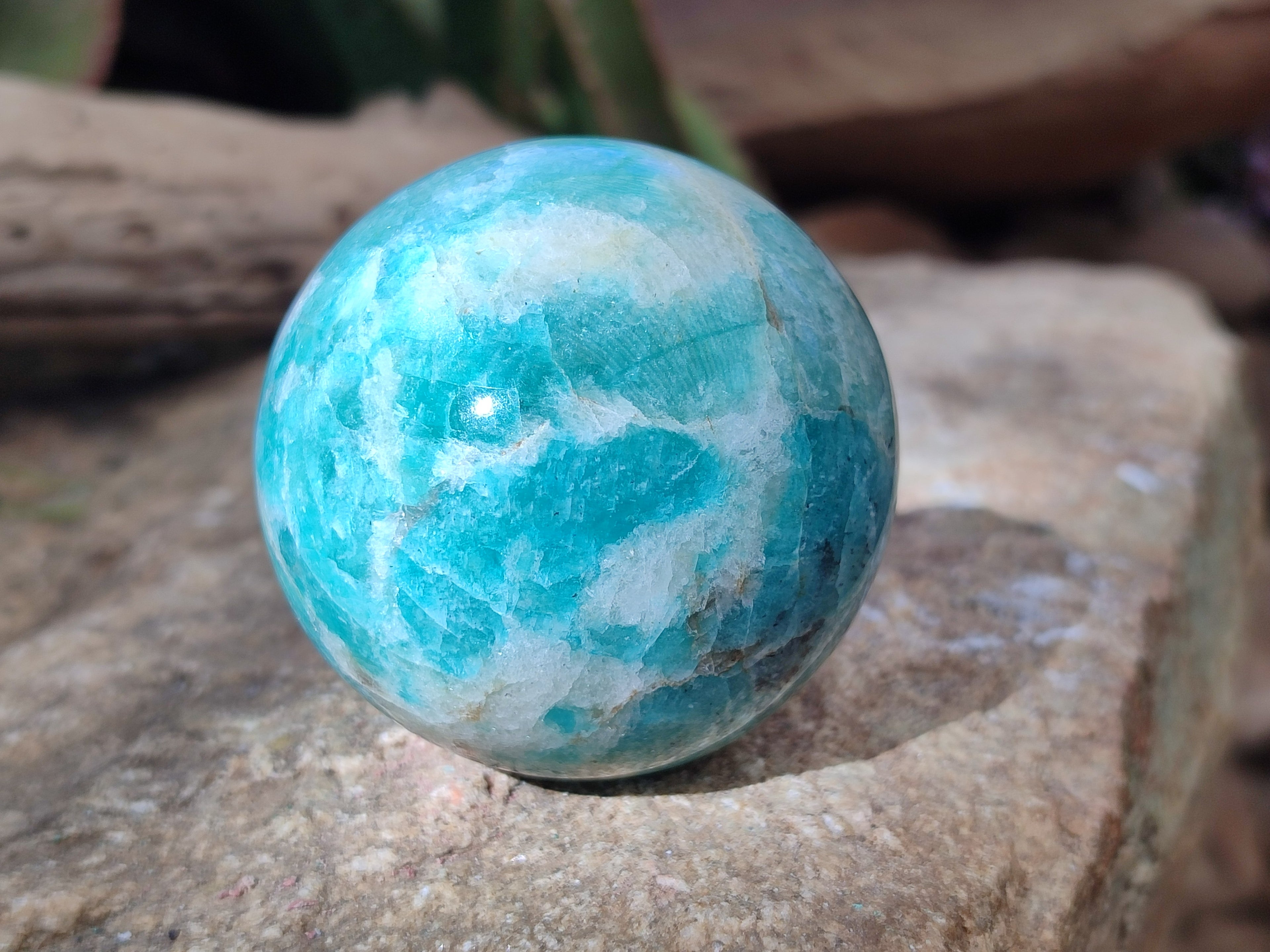 Polished Amazonite Spheres x 6 From Madagascar - Toprock Gemstones and Minerals 