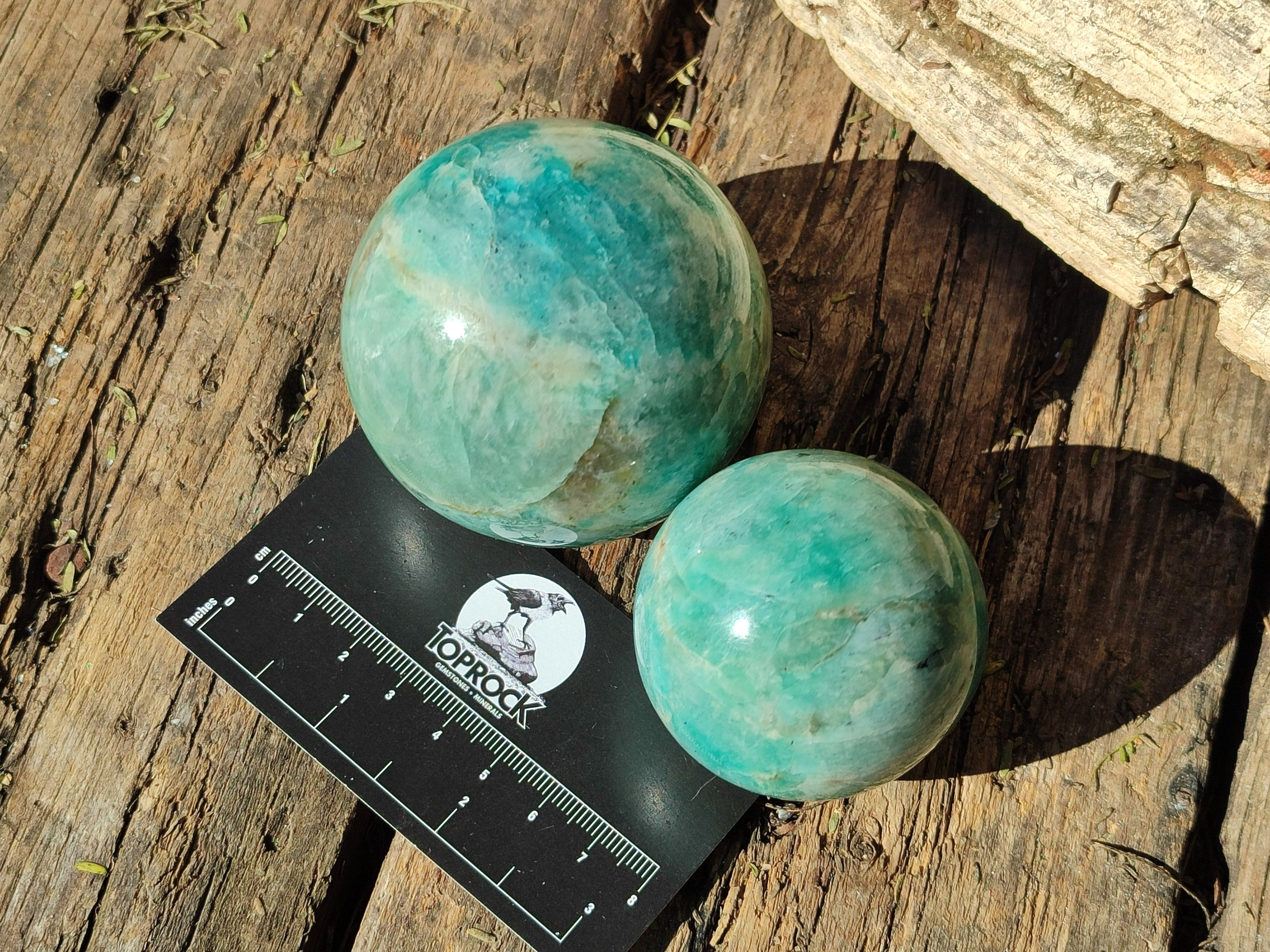 Polished Amazonite Spheres x 6 From Madagascar - Toprock Gemstones and Minerals 