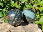 Polished Bloodstone Spheres x 3 From Swaziland - Toprock Gemstones and Minerals 