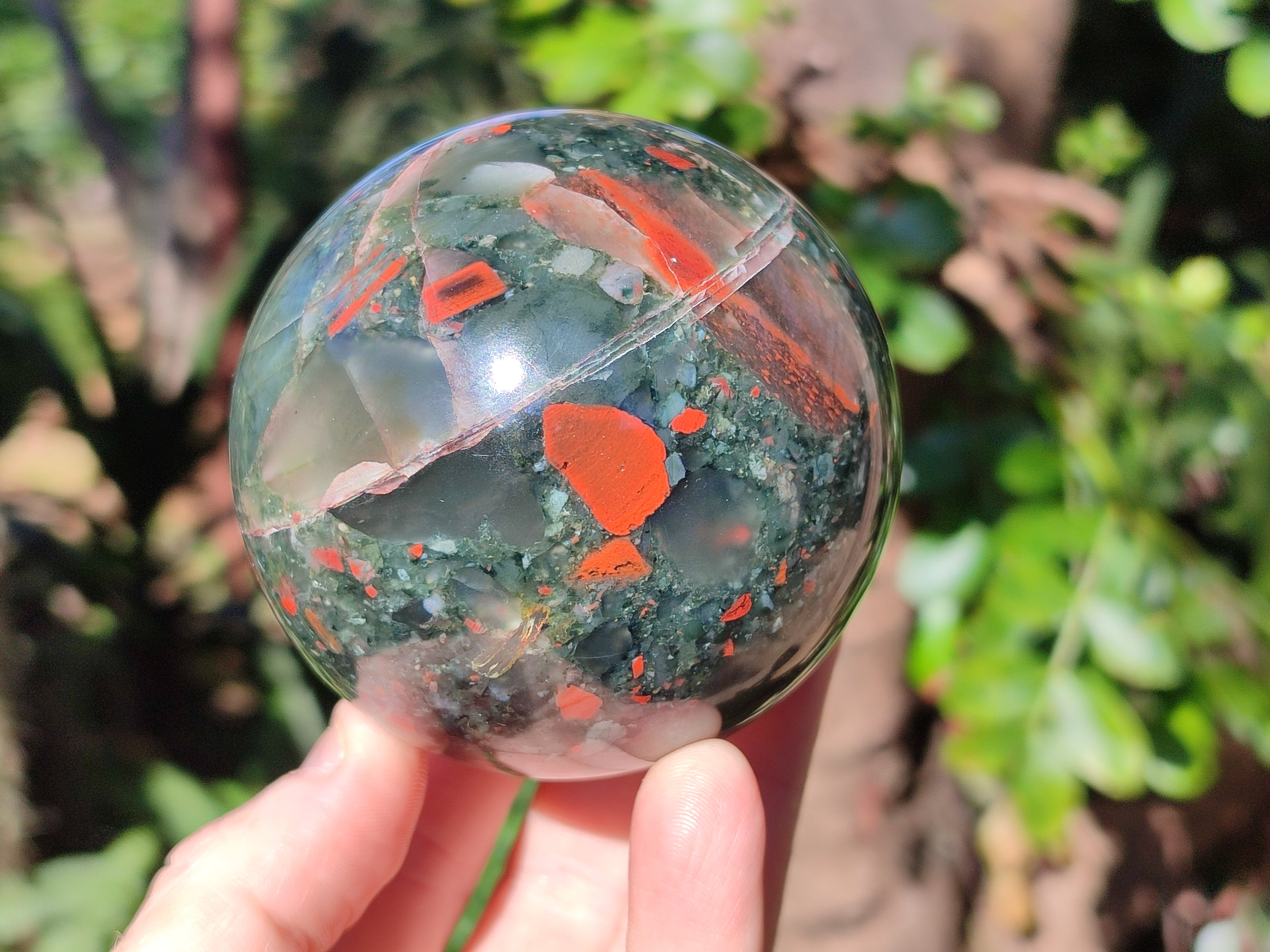 Polished Bloodstone Spheres x 3 From Swaziland - Toprock Gemstones and Minerals 