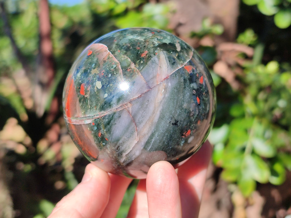 Polished Bloodstone Spheres x 3 From Swaziland - Toprock Gemstones and Minerals 