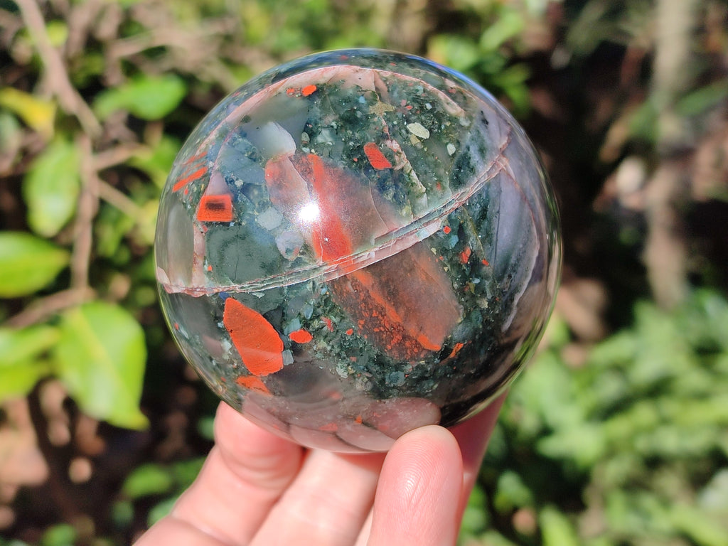 Polished Bloodstone Spheres x 3 From Swaziland - Toprock Gemstones and Minerals 