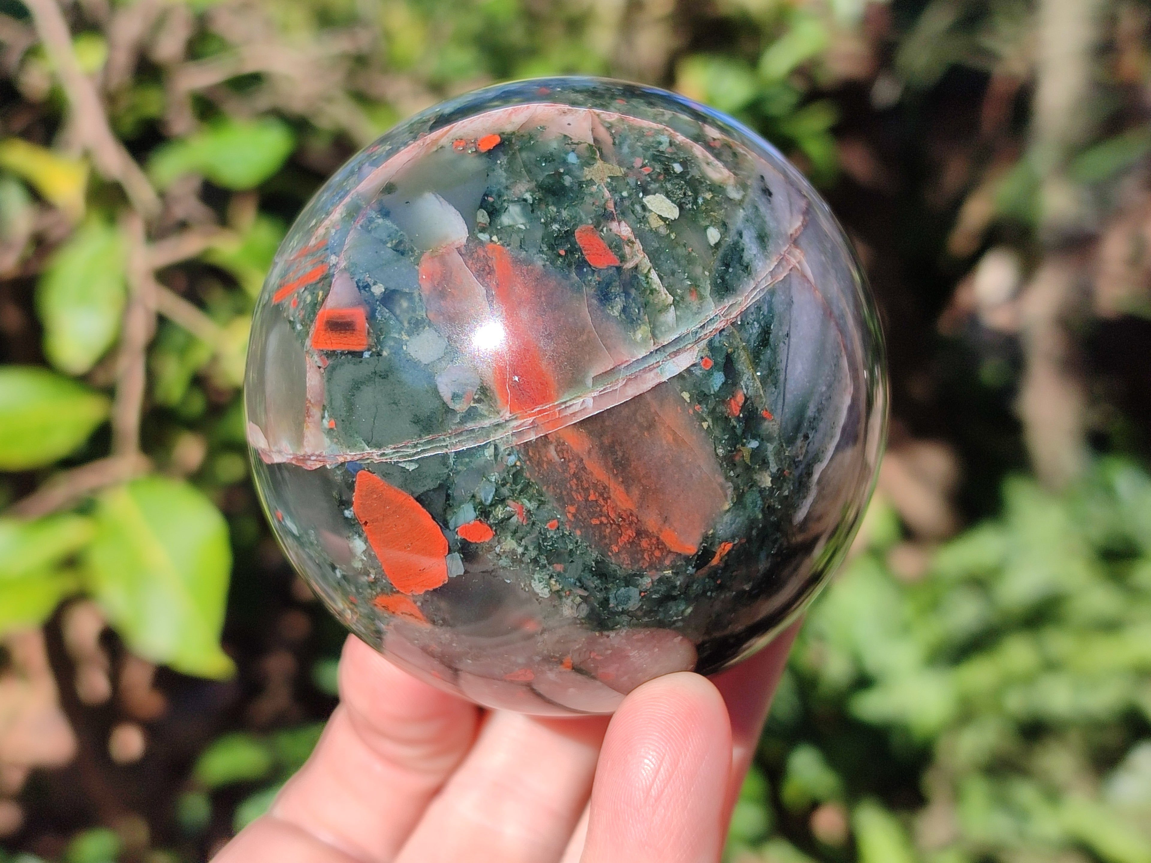 Polished Bloodstone Spheres x 3 From Swaziland - Toprock Gemstones and Minerals 