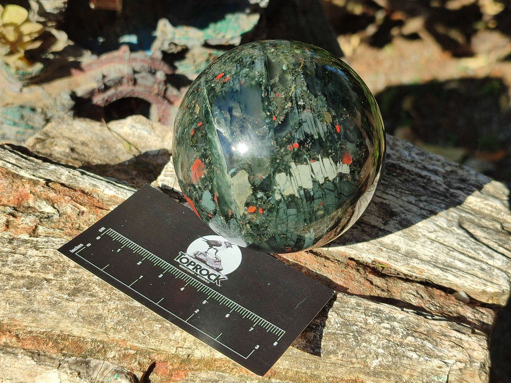 Polished Bloodstone Spheres x 3 From Swaziland - Toprock Gemstones and Minerals 